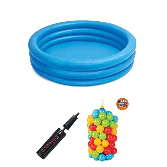 Intex 114 Cm Kristal Havuz + 100 Adet 6cm Top + Pompa Açık Hava, Deniz ve Spor Oyuncakları Fiyatı