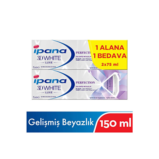 İpana 3 Boyutlu Beyazlık Luxe Perfection Diş Macunu 2x75 ml Diş Macunları Fiyatı