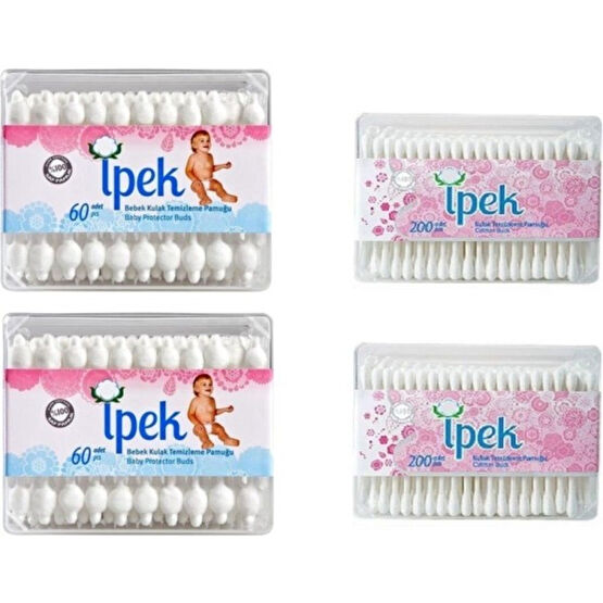 Ipek Bebek Kulak Çöp 60 Lı x 2 Adet+ 200 Lü Kulak Çöp 2 Adet Bebek Kulak Çubuğu Fiyatı