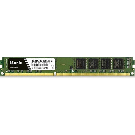 iSonic 4gb Ddr3 1066MHZ Cl7 Masaüstü Pc Ram Bellek SNC1066D3N7/4G RAM Bellekler Fiyatı