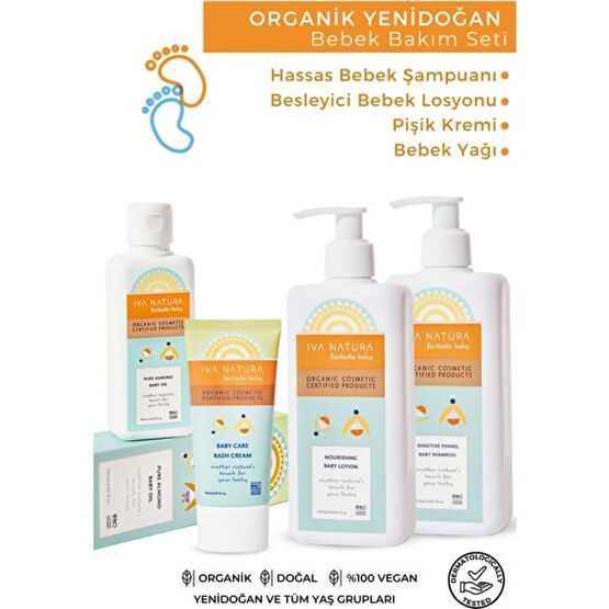 Iva Natura Organik Yenidoğan Bebek Bakım Seti - Bebek Şampuanı, Pişik Kremi, Bebek Losyonu, Bebek Yağı - Renkli Bebek Bakım Seti Fiyatı