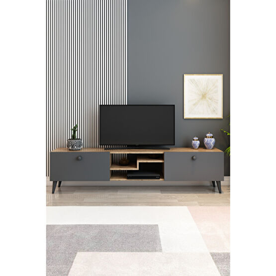 izcodesign Model Z Tv Ünitesi 150 Cm Dekoratif Raflı Iki Kapaklı Tv Sehpası Çam Renk Tv Ünitesi / Sehpası Fiyatı