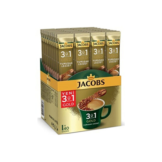 Jacobs Gold 3ü1 Arada Yumuşak Lezzet 18 gr 40 Adet