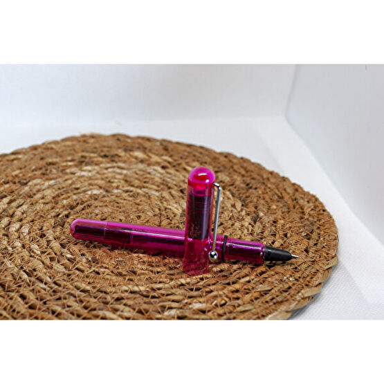 Jinhao Pocket Şeffaf Pembe Dolma Kalem Ef 0.38 mm Cep Tipi - Parlak Pembe - Gizli Uç Dolma Kalem Fiyatı