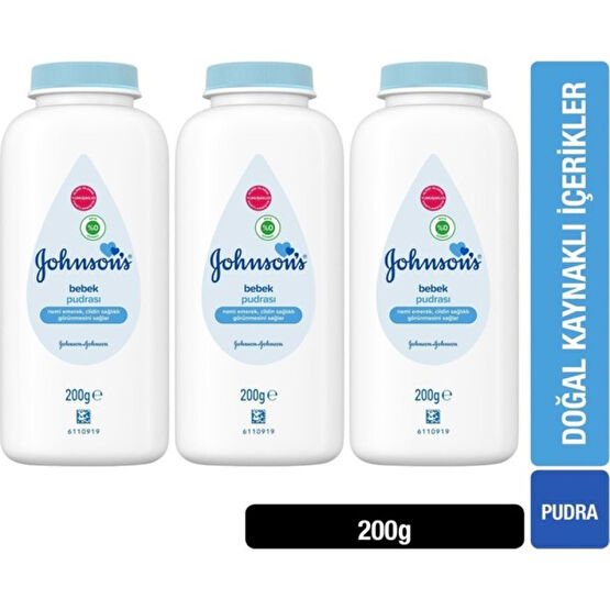 Johnsons Baby Bebek Pudrası 200GR (3 Lü Set) Bebek Pudra Fiyatı