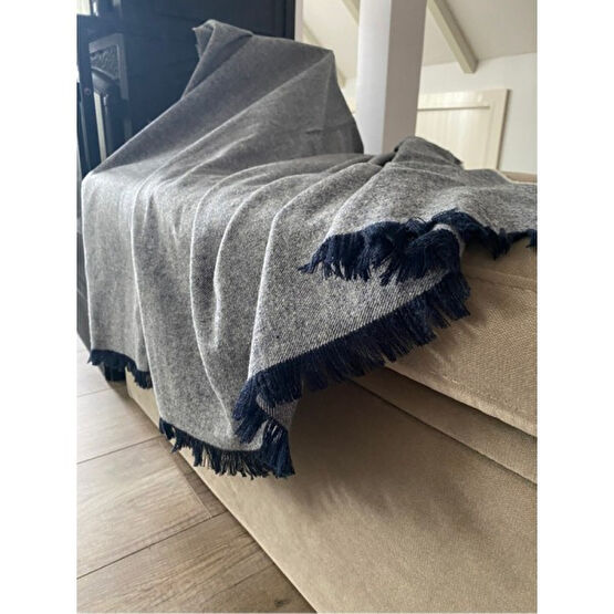 Jumbo Home lüks Pamuklu Lacivert Koltuk Örtüsü Koltuk Şalı Çift Taraflı Kaymaz - 160X150 Koltuk Takımı / Seti Fiyatı
