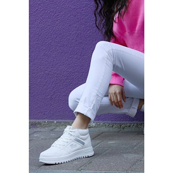 Jump Yüksek Bilekli Beyaz Kadın Sneaker Kışlık Rahat Spor Ayakkabı 39 Beden Spor Ayakkabı Fiyatı