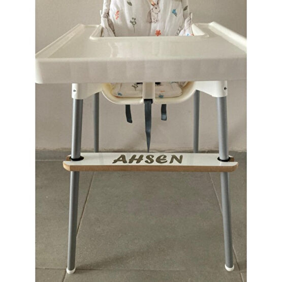 Juzk Solutions Kişiye Özel Isim Yazılı Mama Sandalyesi Ayak Koyma Dayama Desteği-Ikea Antilop, Ebebek Baby Plus Star, Faros Orzo Uyumlu - Mavi Mama Sandalyesi Fiyatı