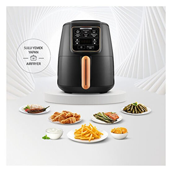 Karaca Air Pro Cook Xl 2 In 1 Konuşan Airfryer Black Cooper Fritözler Fiyatı