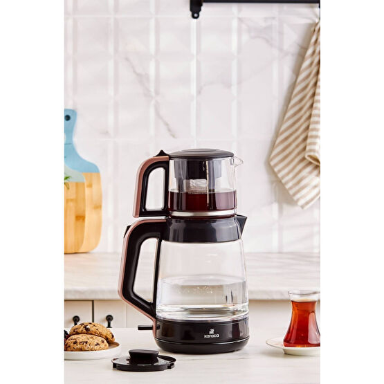Karaca Glass Tea Xl 2 In 1 Cam Çay Makinesi Ve Kettle Rosegold Çay Makineleri Fiyatı