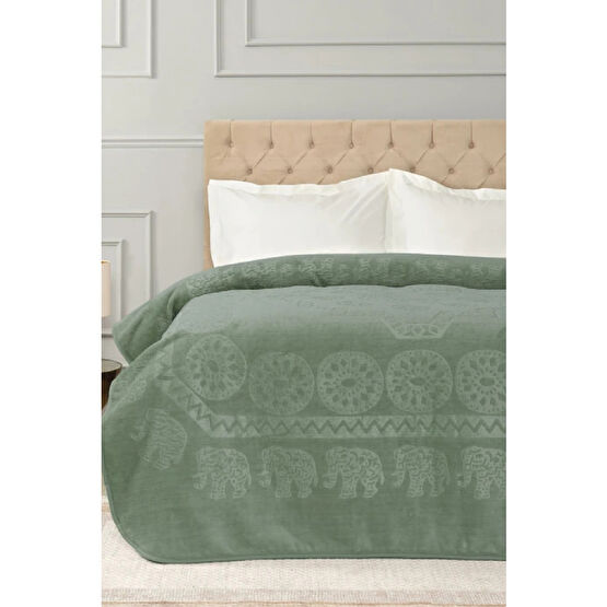 Karaca Home Elephant Haki Çift Kişilik Soft Embosy Battaniye Battaniye Fiyatı