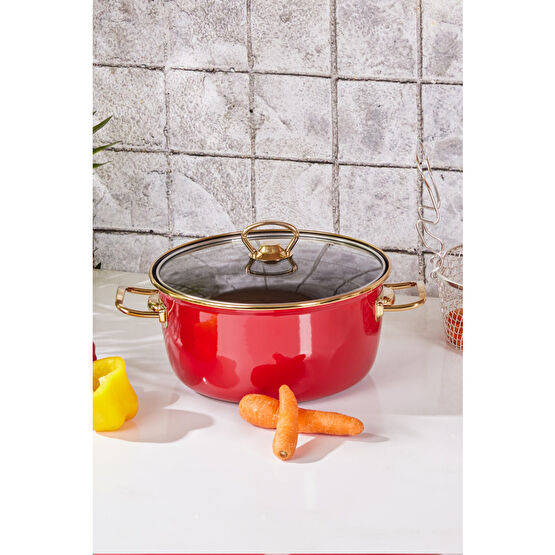 Karaca Retro Emaye 22 Cm Kızartma Tenceresi Kırmızı Tencere / Tava Setleri Fiyatı