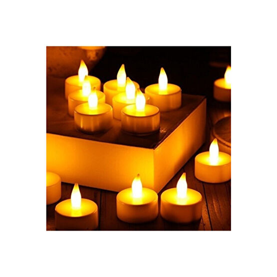 KAZIM ALIÇ Ledli Mum Tealight Işıklı Dumansız Alevli Sarı Pilli Led Mum 4 Adet Pil Dahil Masa Lambası Fiyatı