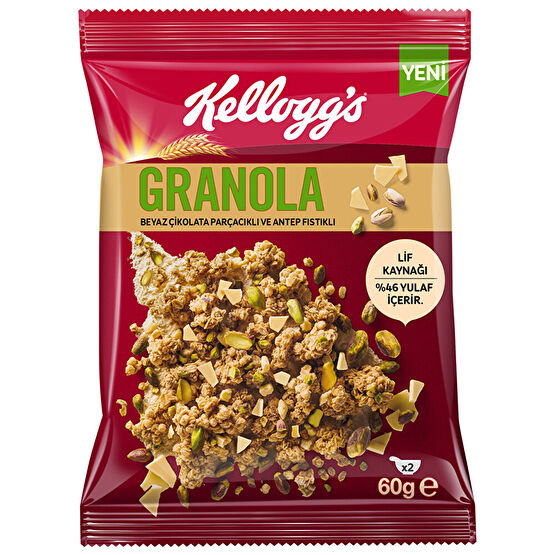 Kellogg's Granola Beyaz Çikolata & Antep Fıstığı 60 Gr Kahvaltılık Gevrek Fiyatı