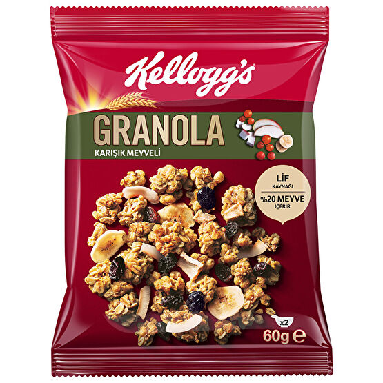 Kellogg's Granola Karışık Meyveli 60 Gr Kahvaltılık Gevrek Fiyatı