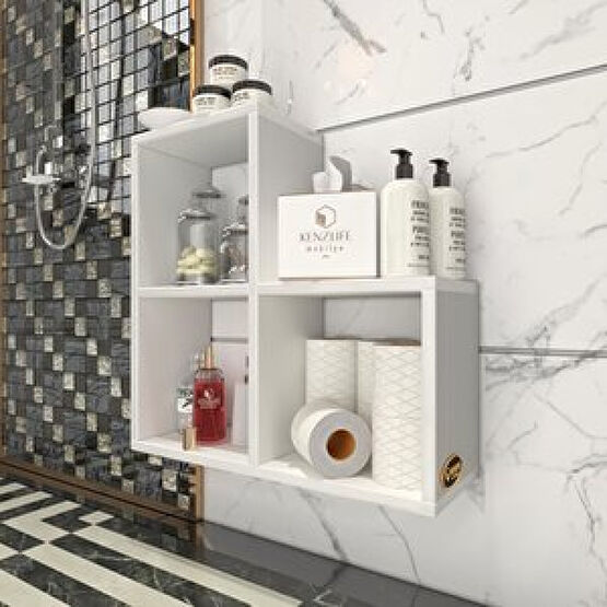 Kenzlife Banyo Dolabı Dostoyevski Byz 060*060*20 Duvara Asma Aparatlı Kapaksız Arkalıksız Beyaz Ecza & Malzeme Dolabı Fiyatı