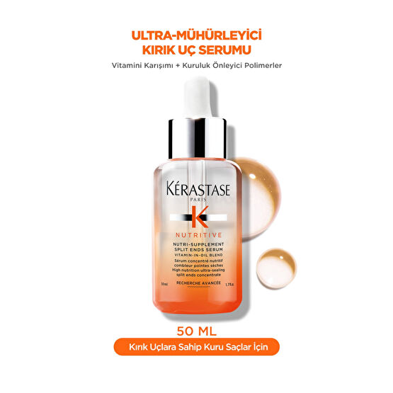 Kerastase Nutritive Nutri-supplement Ultra-mühürleyici Kırık Uç Serumu 50 ml Saç Bakım Maskeleri & Serumlar & Spreyler Fiyatı