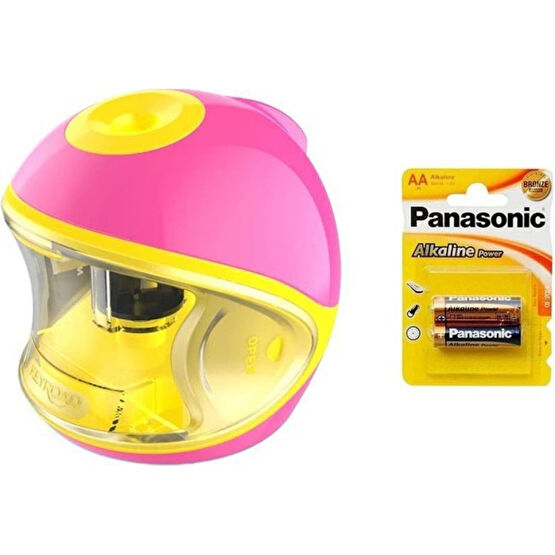 Keyroad Pilli Otomatik Kalemtraş KR971783 Pembe  + Panasoic 2 Adet Alkaline Power Kalemtıraş Fiyatı