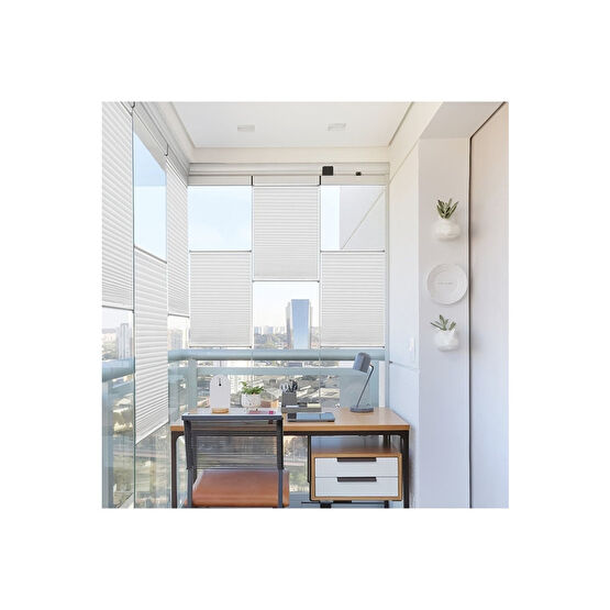 Kidmex Beyaz Plise Katlanır Cam Balkon Perdesi - Ofis Perdesi - Ev Perdesi - Salon Perdesi - Plisel Perde 120 x 200 Beden Stor Perde Fiyatı