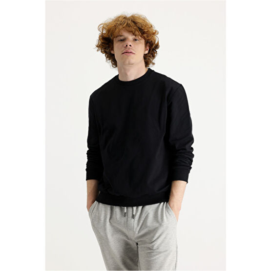 Kiğılı Bisiklet Yaka Pamuklu Sweatshirt XXL Beden Bayan Sweatshirt Fiyatı