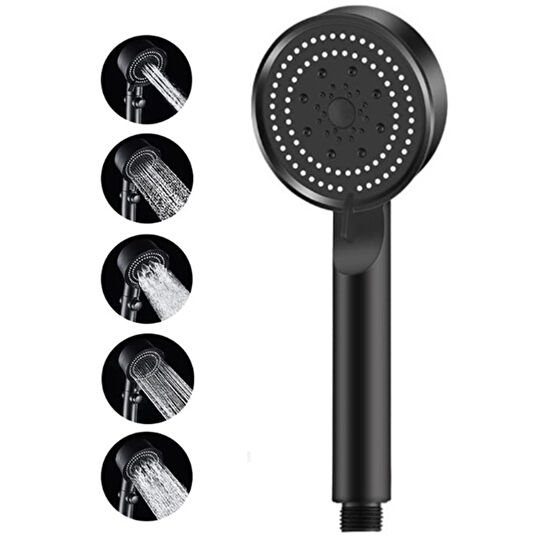 Kitchen Beauty 5 Fonksiyonlu Su Tasarruflu Duş Başlığı Turbo El Duşu Siyah Çok Fonksiyonlu Mat Duş Başlığı Duşakabin Fiyatı