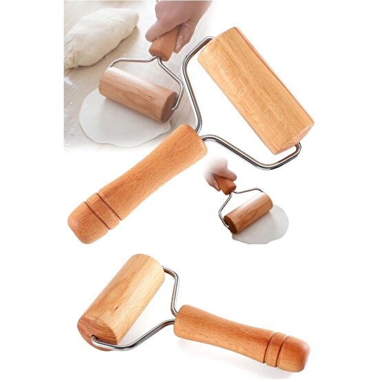 Kitchen Beauty Ahşap Saplı Rulo Hamur Açıcı Merdane Pürüzsüz Oklava Pizza Börek Açma Silindir Oklava Fiyatı