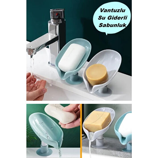 Kitchen Beauty Pratik Vantuzlu Su Giderli Sabunluk | Vantuzlu Su Tutmaz Katı Sabunluk Sabunluk Fiyatı