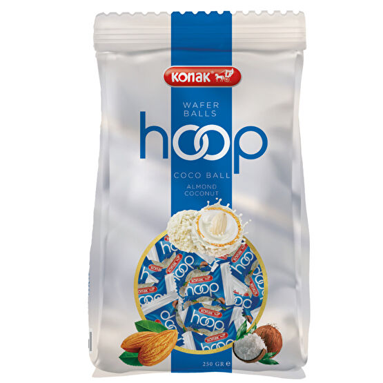 KONAK Hoop Gofret Tüm Badem Dolgulu Hindistan Cevizi Topları 250gr Çikolata ve Gofret Fiyatı