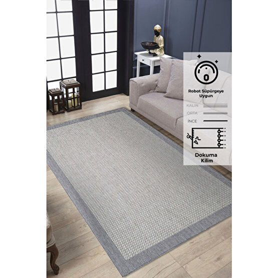 Konfor Halı Konfor Sisalux 3092 Gri Jüt Tabanlı Modern Dokuma Kilim Sisal Hasır Halı 100 x 300 Beden Kilim Fiyatı
