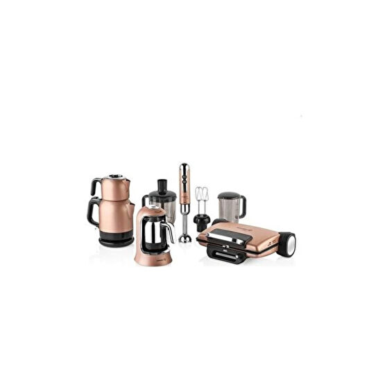 KORKMAZ A1817 Rosegold 14 Parça Elektronik Set Elektrikli Mutfak Aletleri Çeyiz Setleri Fiyatı