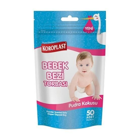 Koroplast Pudra Kokulu 50'li Bebek Bezi Torbası