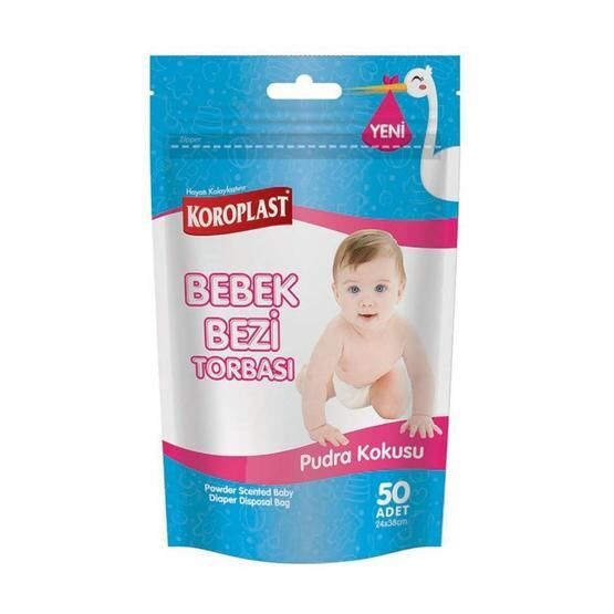 Koroplast Pudra Kokulu 50'li Bebek Bezi Torbası