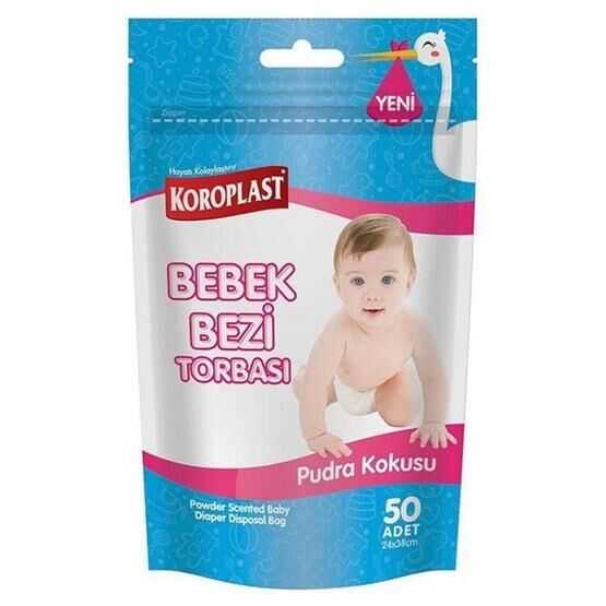 Koroplast Pudra Kokulu 50'li Bebek Bezi Torbası