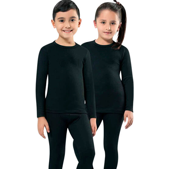 KOTA Unisex Çocuk Siyah Termal Body Mkt2005 Tek Üst 3-4 Yaş Beden Termal İç Giyim Fiyatı