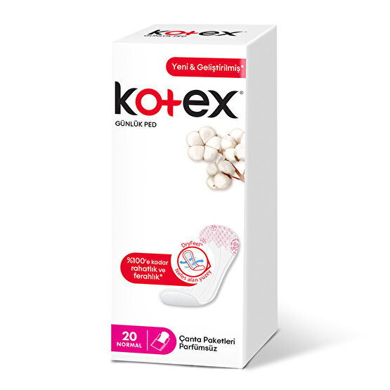 Kotex Günlük Ped Normal 20'li Hijyenik Pedler ve Tamponlar Fiyatı