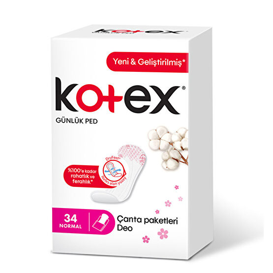 Kotex Günlük Ped Normal 34'lü Hijyenik Pedler ve Tamponlar Fiyatı