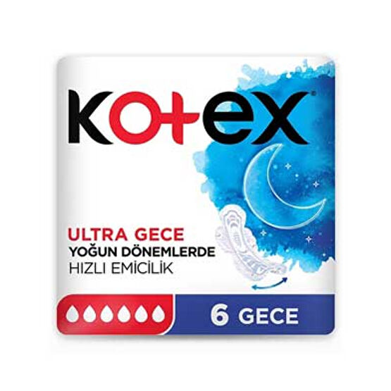Kotex Hijyenik Ped Ultra 6'lı Gece Hijyenik Pedler ve Tamponlar Fiyatı