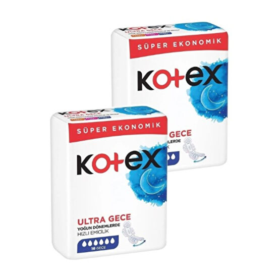 Kotex Ultra Quadro Süper Gece 16 Lı 2 Paket 32 Adet Hijyenik Pedler ve Tamponlar Fiyatı