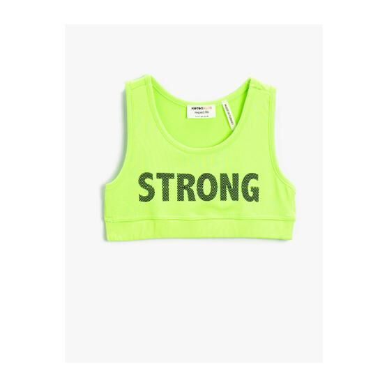 Koton 2SKG30006AK Slogan Baskılı Crop Spor Atlet