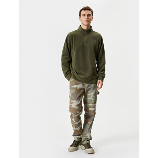 Koton Polar Sweatshirt Yarım Fermuarlı Dik Yaka Uzun Kollu Erkek Sweatshirt Fiyatı