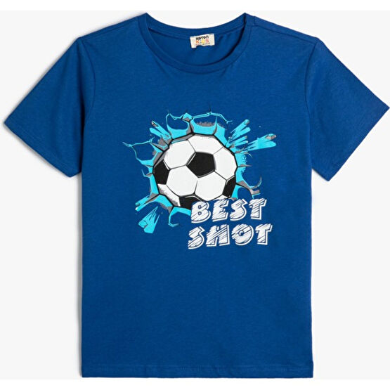 Koton Tişört Futbol Temalı Kısa Kollu Pamuklu Erkek Çocuk T-shirt Fiyatı