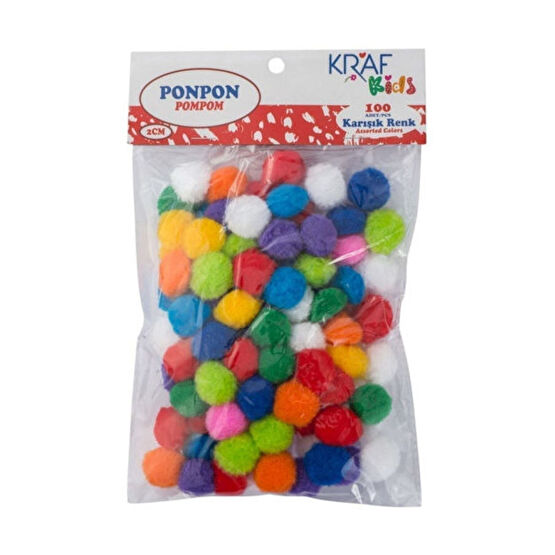 KRAF Kids Ponpon 2 Cm 100`lü Px Yaş Günü & Parti Fiyatı