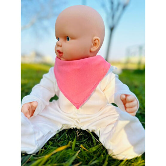 Kubbe %100 Organik Pamuk Çift Katlı Örme Kumaş Çıtçıtlı Bebek Salya Önlük & Fular - Pembe - 0 - 1,5 Yaş Mama Önlüğü Fiyatı
