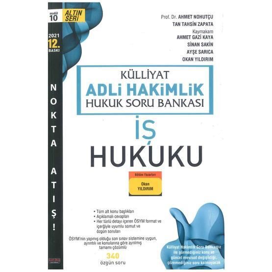 Külliyat 2021 İş Hukuku Soru Bankası Adli Hakimlik Savaş Yayınları - Savaş Yayınevi