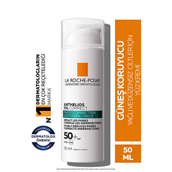 La Roche Posay Anthelios Oil Correct Spf+50 Yağlı Ve Akneye Eğilimli Ciltler Için Yüz Güneş Kremi