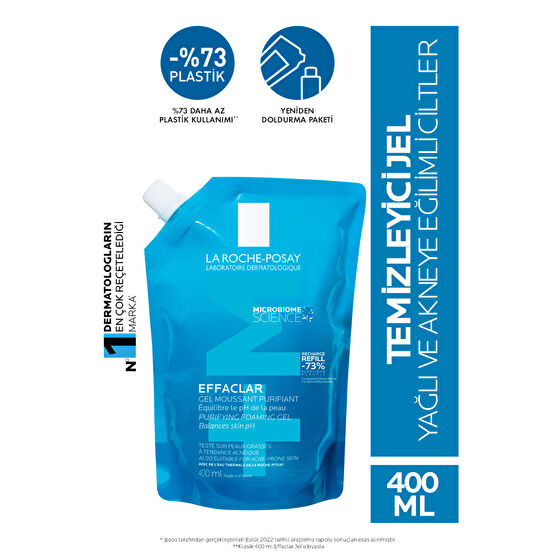 La Roche Posay Yağlı Ve Akneye Eğilimli Ciltler Için Effaclar Jel 400ml Tekrar Dolum Paketi