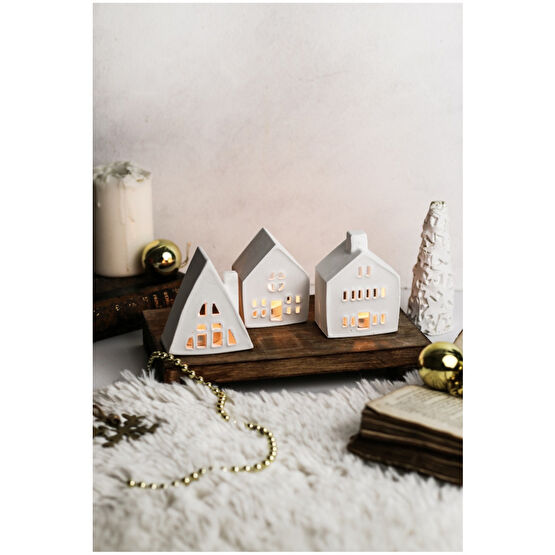 LALEZEN HOME 3lü Ev Mumluk Dekoratif Beton Mumluk Tealight Mumlar Dahildir Şamdan Fiyatı