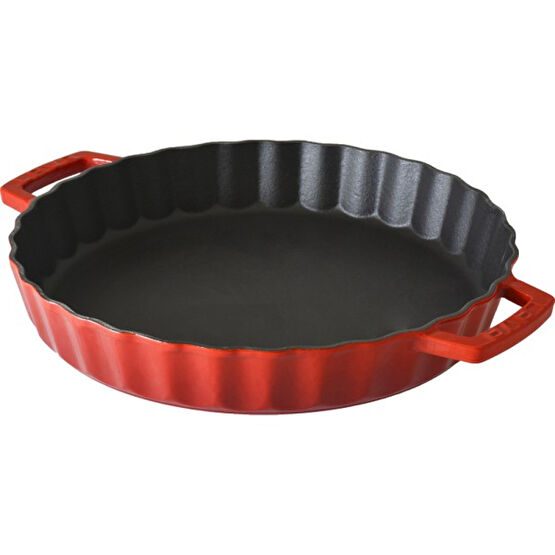 Lava Döküm Yuvarlak Tepsi. Çap 30CM. - Kırmızı Servis Tepsisi Fiyatı