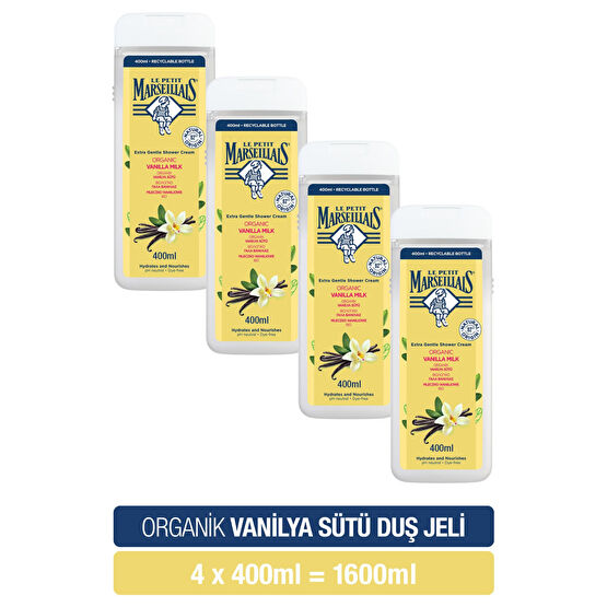 Le Petit Marseillais Vanilya Sütü Nemlendirici Ve Besleyici Avantajlı Banyo Ve Duş Jeli 400ml X4 Duş Jelleri ve Banyo Köpükleri Fiyatı