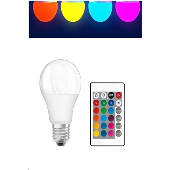 LED PAZARI Renk Değiştiren - Led Ampul - Dimmerli 9w Rgb - Uzaktan Kumandalı Led Ampul Renkli Ampul Klasik Ampul Fiyatı
